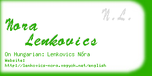 nora lenkovics business card