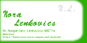 nora lenkovics business card